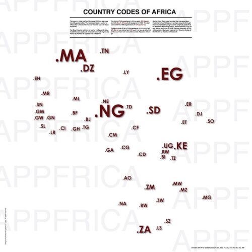 Map of Africa with TLDs