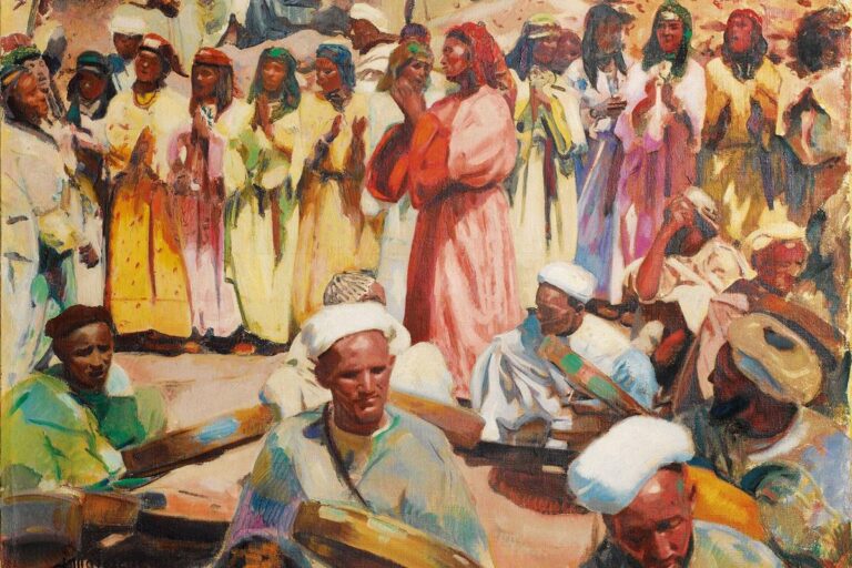 Tableau de Jacques Majorelle représentant un ahouache près de Télouet