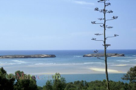 Le lagon et la passe de Oualidia, vus du haut de la dune