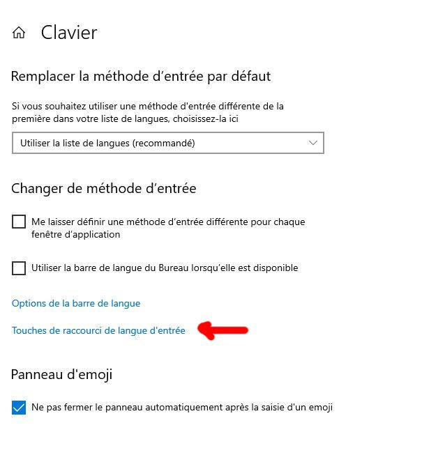 Installer langue arabe touches options passage langue