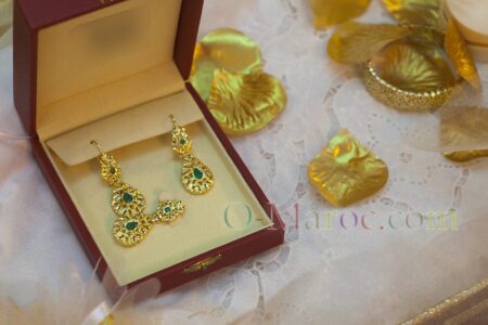 Boucles d'oreille et broche marocaines beldi