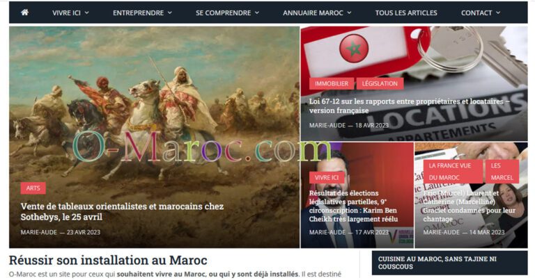 La version anglaise est en ligne ! Accueil O-Maroc