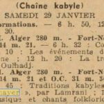 Coupure du presse sur une manifestation culturelle à Alger le 29 janvier 1949
