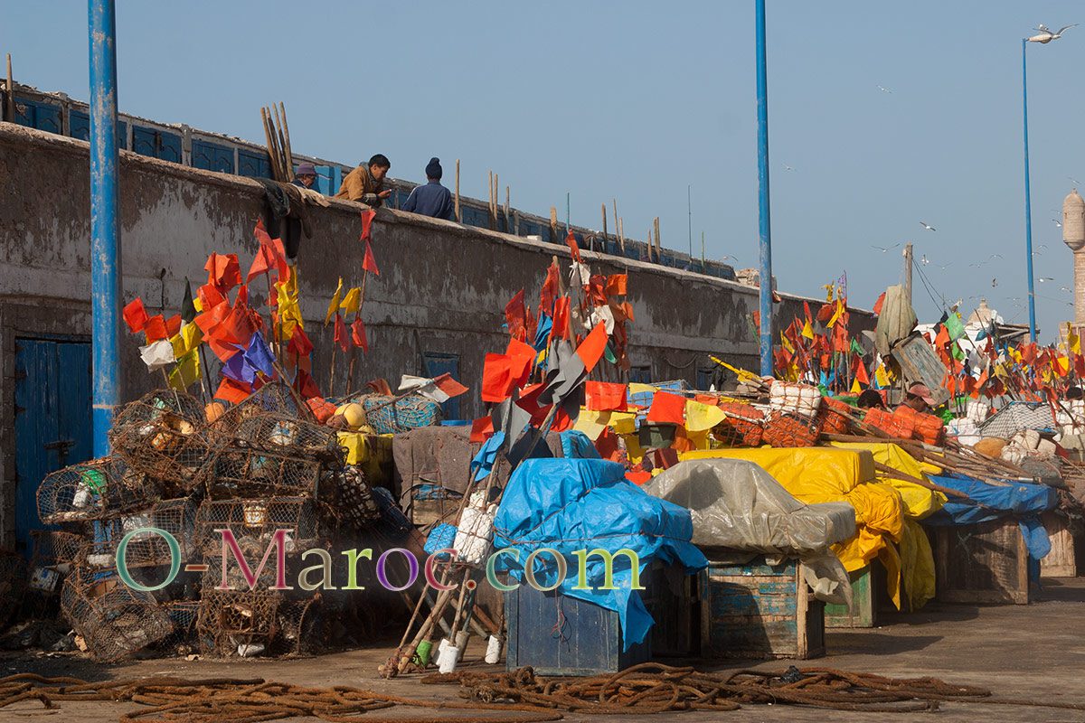 Le port d'Essaouira et les casiers des pêcheurs