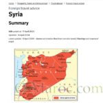 Foreign office travel advice Syrie