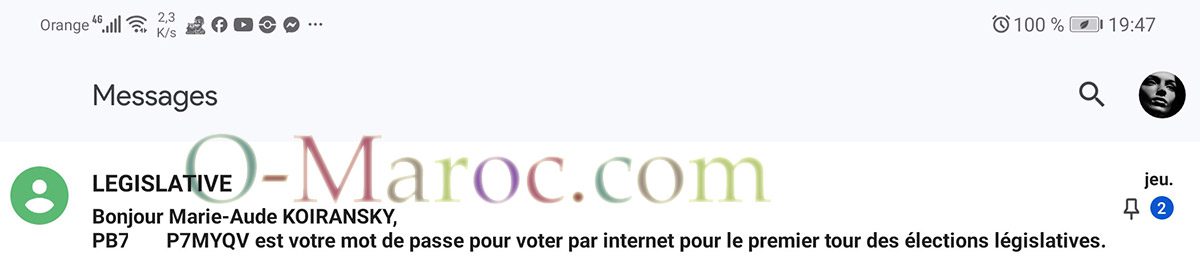 00 sms envoi mdp