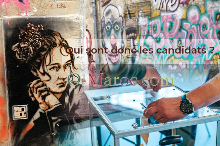 Urne électorale sur fond de graff avec des portraits et des clowns