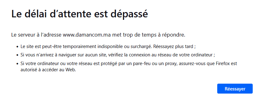 Damancom ne repond pas