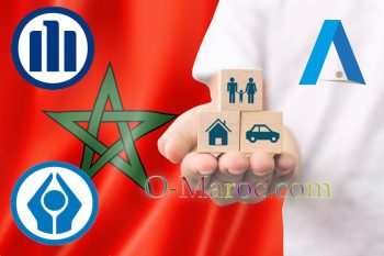 Assurance au Maroc en 2026 : ce qui change et ce qui va changer Un homme avec des cubes représentant trois produits d'assurance (maison, santé, automobile) sur fond de drapeau marocain, avec les logos sanlam, allianz et acaps