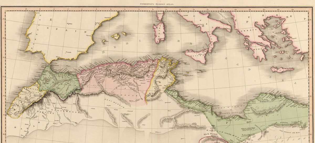 Carte des états barbaresques (inclut le Maroc)