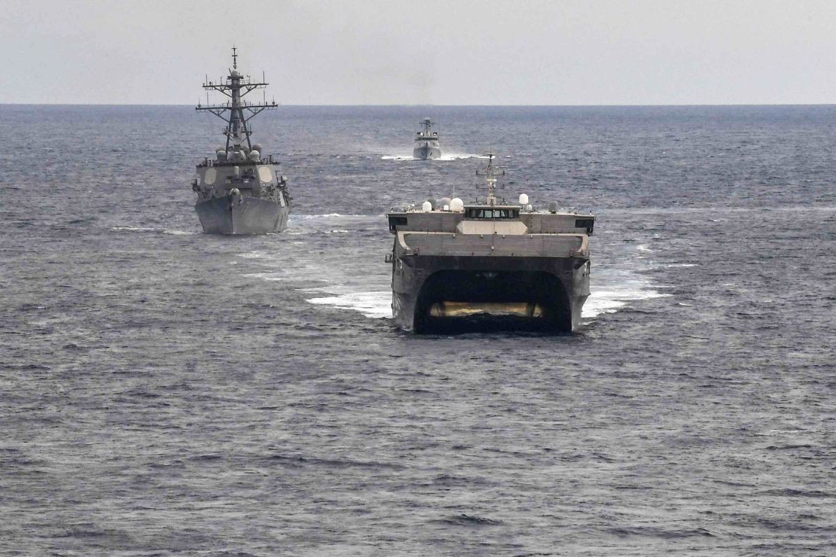 Navire durant un exercice militaire conjoint Maroc-USA