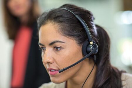 Opératrice dans un call-center