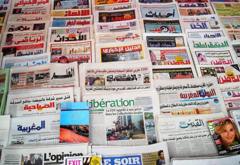 Journaux marocains étalés