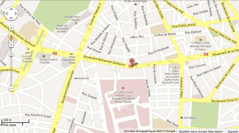 Trouver son adresse Un plan de Casablanca